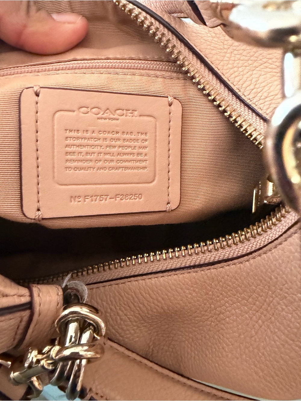 Coach Pebbled Leather Hobo in Tan Brown with Gold Hardware - Picture 8 of 10